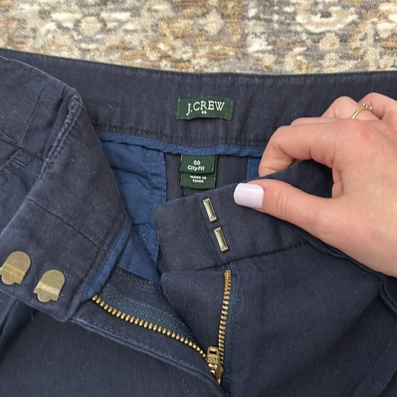 Jcrew navy cotton and linen pants. Size 00 - Picture 3 of 4